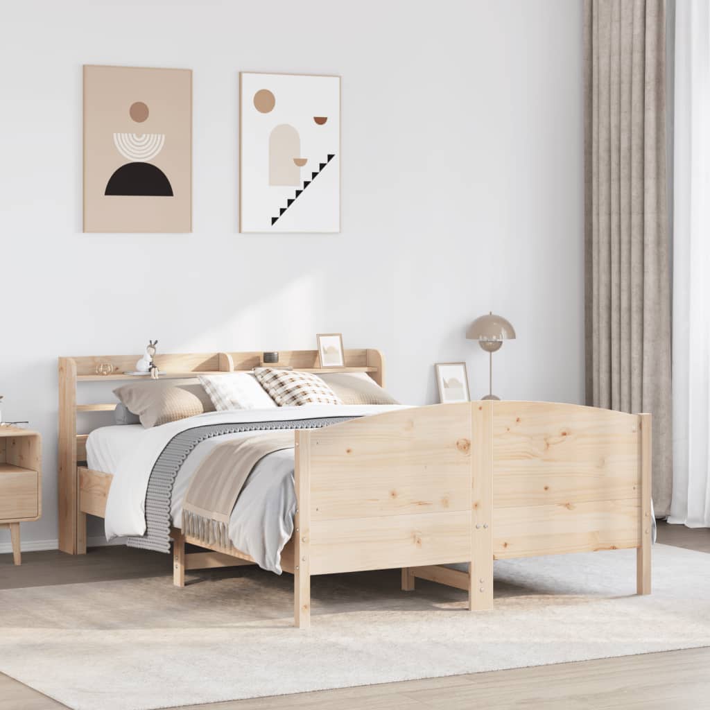 Bed Frame without Mattress 140x190 cm Solid Wood Pine